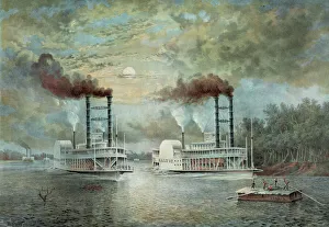 A steamboat race on the Mississippi, (between the Baltic & D A steamboat race on the Mississippi, (between the Baltic & D