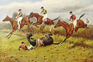 Steeplechase with Faller FALLS Print, 1912