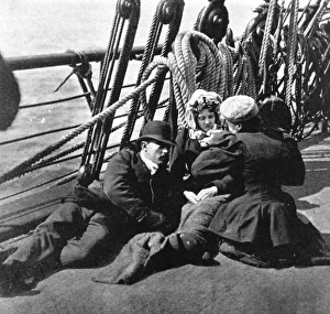 Steerage passengers on an emigrant ship, a family Steerage passengers on an emigrant ship, a family