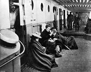 Steerage passengers on an emigrant ship, outside cabins Steerage passengers on an emigrant ship, outside cabins
