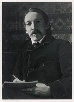 Robert Louis Stevenson Biography Prints: Stevenson Writing