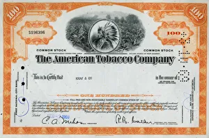 Stock Share Certificate - The American Tobacco Company Stock Share Certificate - The American Tobacco Company