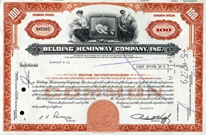 Stock Share Certificate - Belding Hemingway Company Inc Stock Share Certificate - Belding Hemingway Company Inc
