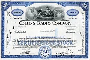 Stock Share Certificate - Collins Radio Company Stock Share Certificate - Collins Radio Company