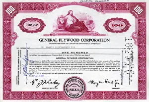 Stock Share Certificate - General Plywood Corporation Stock Share Certificate - General Plywood Corporation