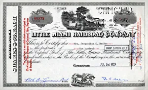 Stock Share Certificate - Little Miami Railroad Company Stock Share Certificate - Little Miami Railroad Company