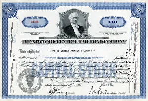 Stock Share Certificate - New York Central Railroad Company Stock Share Certificate - New York Central Railroad Company