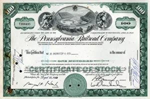 Stock Share Certificate - Pennsylvania Railroad Company Stock Share Certificate - Pennsylvania Railroad Company