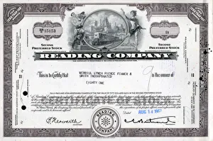 Stock Share Certificate - Reading Company Stock Share Certificate - Reading Company