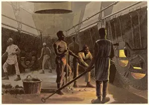 Firemen At Work Prints: Stoking a Liner
