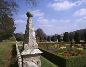 Stone pillar and gatehouse, Lanhydrock House, Cornwall Stone pillar and gatehouse, Lanhydrock House, Cornwall