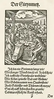 16th Century German Stonemasons Print