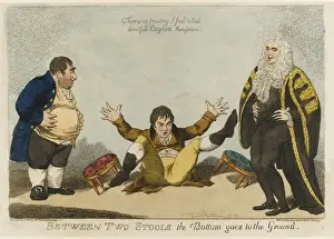 British Political History Prints: Between two stools the Bottom goes to the Ground