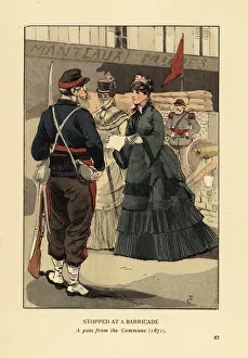 Stopped at a barricade, a pass from the Paris Commune, 1871 Stopped at a barricade, a pass from the Paris Commune, 1871