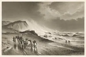 Beach Scene Painting Prints: Storm on a Coast