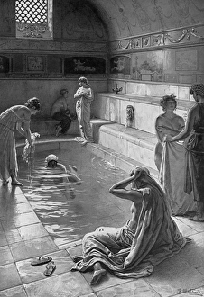 The Strand Roman Bath Reconstructed by Matania The Strand Roman Bath Reconstructed by Matania