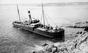 Stranded Steamship Print, Linney Head, Pembrokeshire