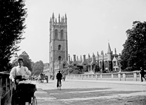 Street scene, Magdalen Tower and Bridge, Oxford Street scene, Magdalen Tower and Bridge, Oxford