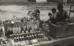 Streetside empty bottle and can seller - Kathmandu, Nepal Streetside empty bottle and can seller - Kathmandu, Nepal