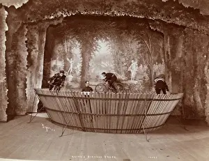 Stunt Cyclists on Keith's Bicycle Track Print, NYC 1900s