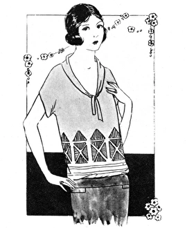 Stylish young lady wearing a cowboy tie-neck bodice Stylish young lady wearing a cowboy tie-neck bodice