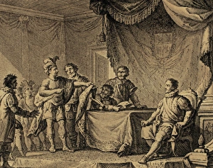 Submission of Sayri Tupac. Engraving Submission of Sayri Tupac. Engraving