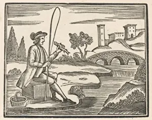 Mary Evans Print: Contemplative Angler