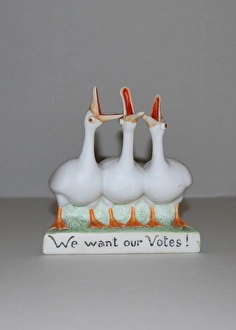 Suffragette Geese Votes Ceramic Figurine Suffragette Geese Votes Ceramic Figurine