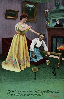 Suffragette Hen Pecked Husband Suffers Suffragette Hen Pecked Husband Suffers