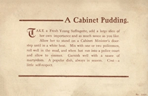 Suffragette Recipe for Cabinet Pudding Suffragette Recipe for Cabinet Pudding
