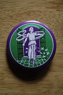 Suffragette Prints: 1908 Suffragette WSPU Badge Print: Sylvia Pankhurst Design