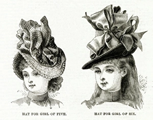 Summer hats for young girls 1886 Summer hats for young girls 1886
