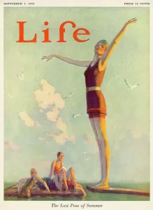 Summer Prints: Print of a woman in swimsuit on diving board