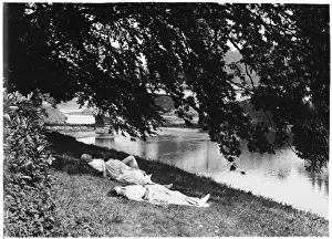River Dart Landscape Prints: Sunbathing by the Dart