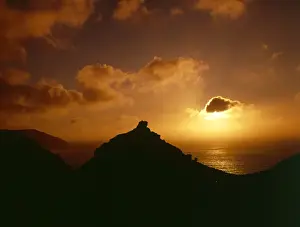 West Country Landscapes Prints: Sunset at Valley of Rocks, Lynton, Devon