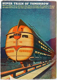 Mary Evans Print: Gyro-balanced Monorail Design