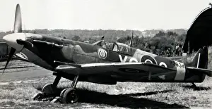 Supermarine Spitfire Vb Prints: Supermarine Spitfire Vb (forward view, parked) of W3834
