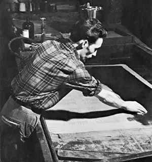 Historical Printing Equipment Prints: Surface Plate being developed