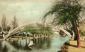 Historic Bridges UK Prints: The Suspension Bridge and River Ouse, Bedford