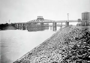 Prints of View of the Swing Bridge over the River Neath, at Neath, Port Talbot, South Wales, a railway bridge, opened in 1892, which carried the former Rhondda and Swansea Bay Railway near Skewen Swansea Prints: Swing Bridge Print, River Neath, South Wales 1892