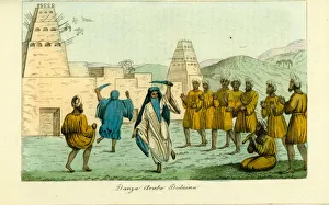 Sword dance by Bedouin Arabs near the valley Sword dance by Bedouin Arabs near the valley