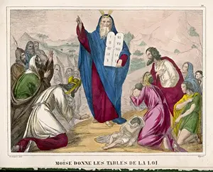 Print of Moses carrying the Tables of the Law