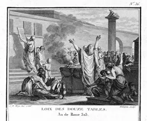 Print of the Twelve Tables, Rome's first legal code