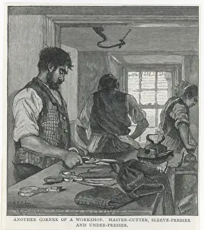 Tailors Workshop Print / 1890 Engraving