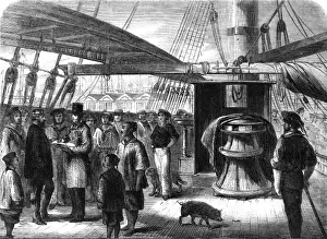 West India Docks History Prints: Taking the census on board ship 1861