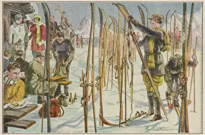 Skiing In The Snow Prints: Taking a Ski Break 1927