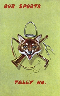Tally Ho - Foxhunting kit and a trophy head Tally Ho - Foxhunting kit and a trophy head