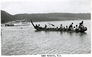Tasman, New Zealand - waka (canoe) on Lake Rotoiti Tasman, New Zealand - waka (canoe) on Lake Rotoiti
