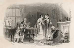 Tea on the Table Print, 19th Century Engraving