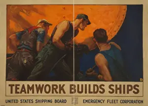 Mary Evans Prints Online: Teamwork builds ships Print, 1917